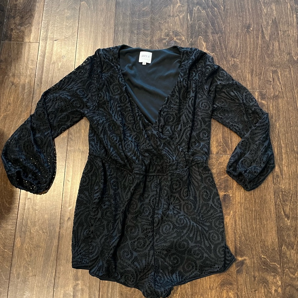 MISA Black Lace Romper size M